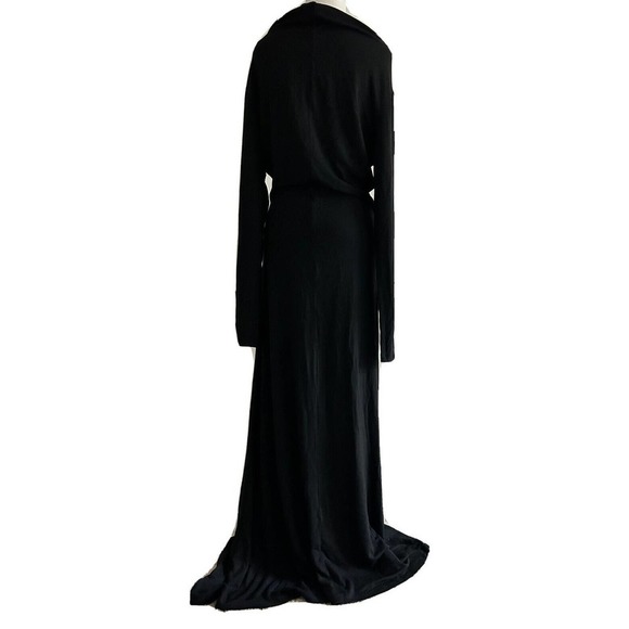 Flo Atelier | Handmade Women's Black Long Sleeve Cowl Neck Maxi Dress Size M - Picture 5 of 12